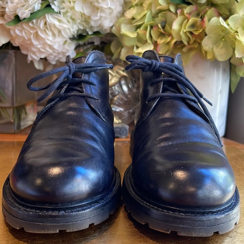 Vintage Bruno Magli Lug Sole Chukka Boot in Black Leather